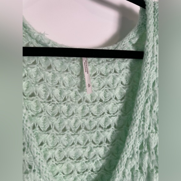 Free People Crashing Waves Pullover Sweater Seafoam Green size S - Picture 7 of 9